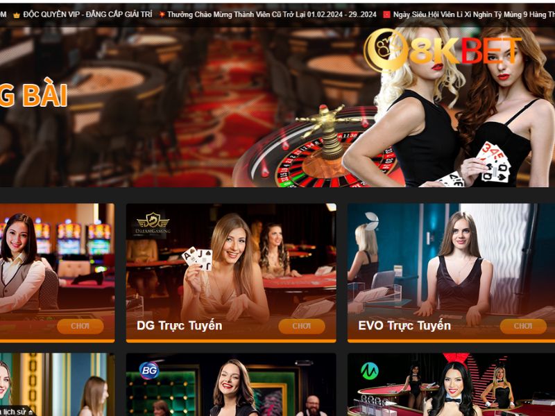 Thế giới Casino Online tại 8KBET